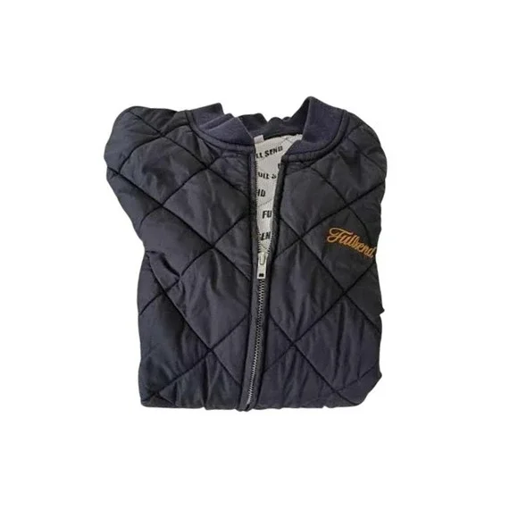 FULL‎ SEND Quilted Bomber Jacket Black Embroidered Logo Men's Size M